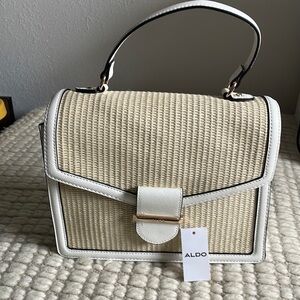Aldo Wicker Straw Crossbody Shoulder Bag